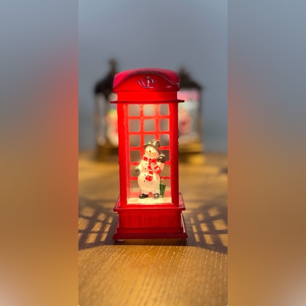 Vintage Snowman Lantern Lamp – Warm White LED Holiday Snow Globe
